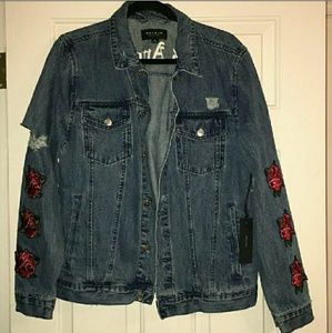 PacSun Denim Jacket Roses
